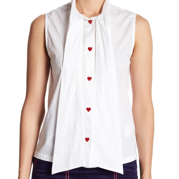 NWT MOSCHINO BOUTIQUE Button-up Hearts Bow Collar - Picture 7 of 7